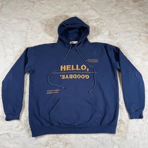 Mayfair the Label “Hello Goodbye” Hoodie Navy Blue OS Positive Affirmations